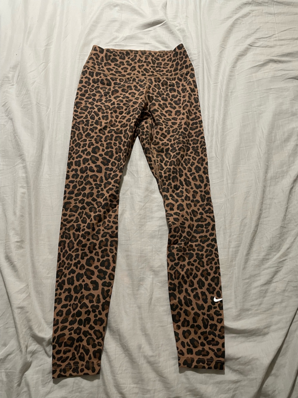 Nike Leopard Print Leggings - Brown and Sparkly Black